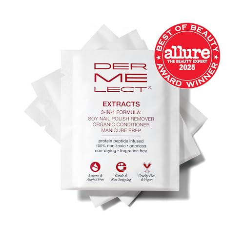 Dermelect Nail Renewal Kit – Ridge Filler & Brightener, Polishing Remover Wipes