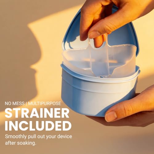 Retainer & Denture Cleaning Kit with Tablets, Bath Case & Strainer - 1 Count