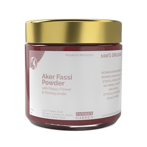 Natural Moroccan Lip & Cheek Tint Powder - Pomegranate & Poppy, 7 oz - Traditional Aker Fassi