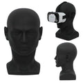 Male Mannequin Head PVC Display Model for Wigs Hats Masks Sunglasses - Matte Black L30