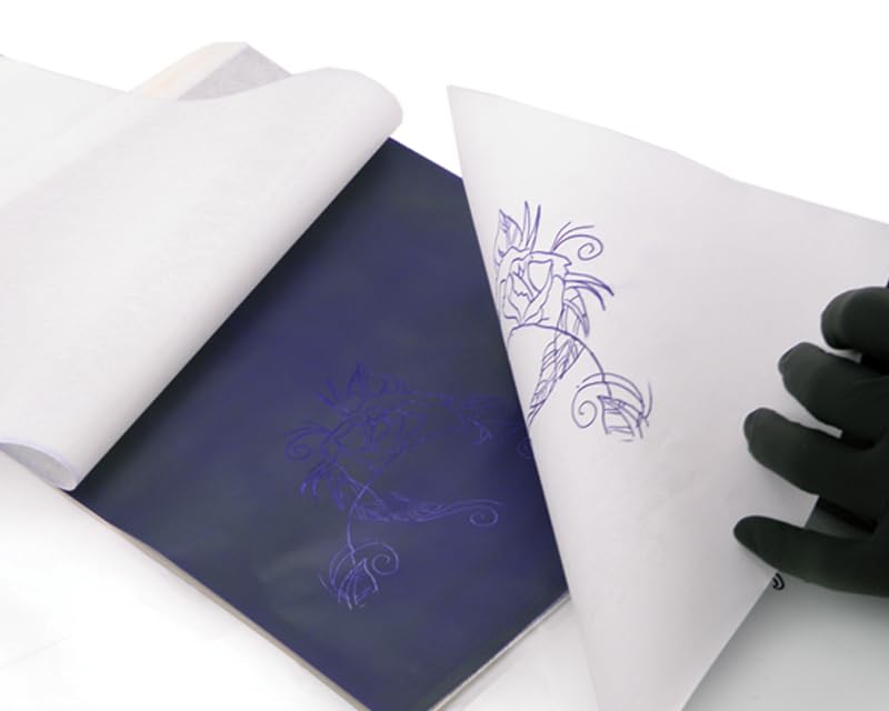 Atsui Tattoo Stencil Paper 100 Pack - Professional Transfer Sheets for Hand & Machine Use