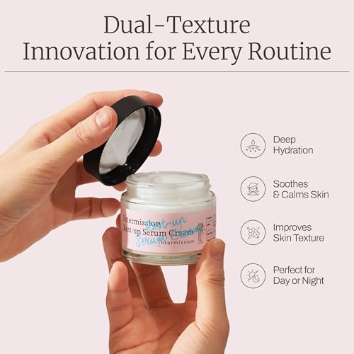 Intermission Rest-Up Serum Cream 2.36 fl oz ? Serum + Cream Hybrid Moisturizer with CHEMOCICA¢â 700,000 ppm, Hyaluronic Acid, Ceramide & Panthenol for Sensitive & Combination Skin