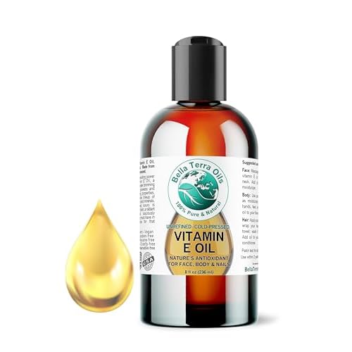 Bella Terra Oils - Organic Vitamin E Oil 8 oz - Luxurious Organic Wheat Germ Derived Oil, Abundant in Organic Vitamin E Antioxidants, Skin's Best Friend for a Radiant Glow
