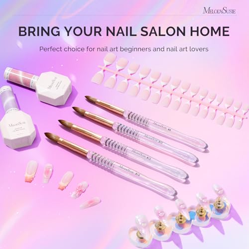 Acrylic Nail Brush - Transparent Gradient, 14mm - Kolinsky Hair Nail Art Tool