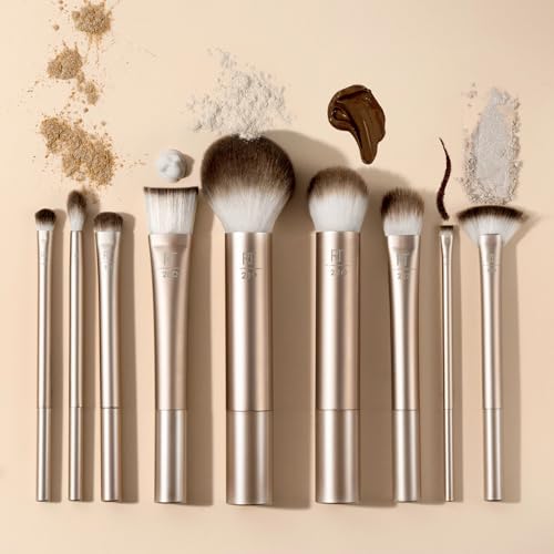Au Naturale Makeup Brush Set - 9 Piece Premium Synthetic Face & Eye Brushes - Travel Friendly