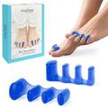 Toe Separators for Yoga & Foot Recovery ? Soft Gel Toe Spacers for Toe Splay Comfort ? Reusable, Washable ? Large, Blue, 1 Pair