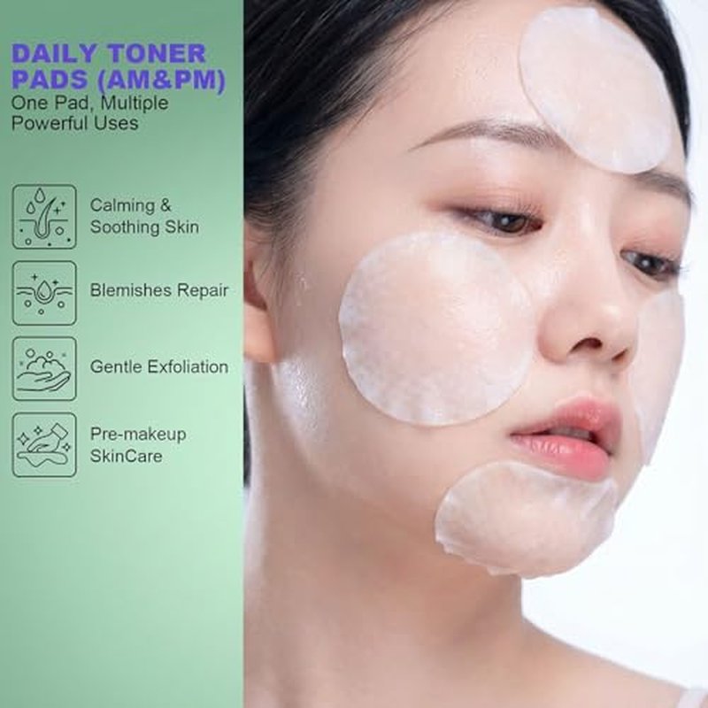 Madecassoside Toner Pads, Mild Exfoliating Pads, Calming Blemish Face Pad -Centella, Niacinamide, BHA Salicylic Acid for Soothe, Uneven Skin Tone, Dark Spots, Skincare 125 Pad
