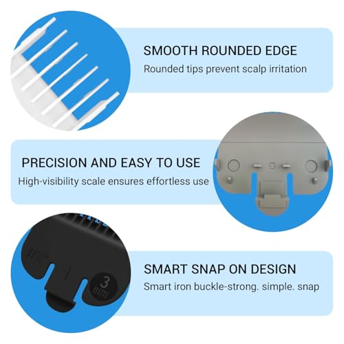 Compatible with Wahl 1/2 Clipper Guard,2 Pack Guards Replacement Fits for Wahl 1/16 Clipper Guard,Attachment Number #1/2-1/16''(1.5mm),Black.