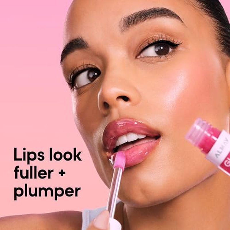 Almay Gleam Big¢â Lip Serum, Hydrating and Moisturizing, Hypoallergenic Lip Gloss, Non-Sticky, 100 Positively Pink, 0.13 fl oz