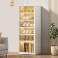 Foldable Shoe Rack Organizer 6 Tiers - White, Holds 12 Pairs, 17.3" Wide