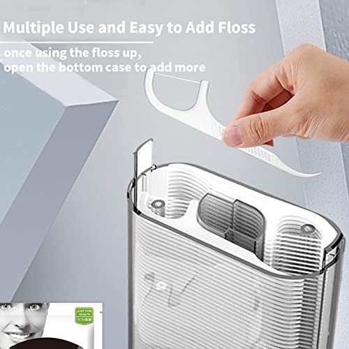 Set of Dental Floss Pick Dispensers with 520 Sticks & Travel Cases – Auto Pop-Up & Refill