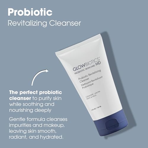 Glowbiotics Probiotic Facial Cleanser - Hydrating Anti-Aging Gel for Dry & Mature Skin - 5 oz