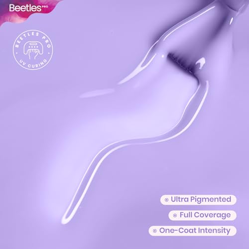 Beetles Pro Purple Gel Polish - On The Move 20ml Light Pastel Purple Gel Polish, Professional Nail Tech Formula, High Pigment Soak Off UV LED Long Lasting