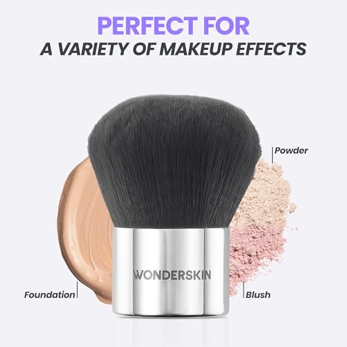 Wonderskin Kabuki Brush for Powder & Liquid Makeup - Flawless Finish