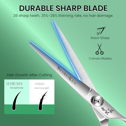 SEIMEIKEN Silver 6.0 Inch Hair Cutting Scissors Kit – Professional Hairdressing Shears