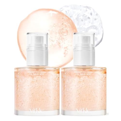 Apricot Collagen Gel Serum Mist - Korean Face Moisturizer French Patented with 8-Layer Hyaluronic Acid, Bakuchiol, Adenosine for Hydration Glow Firming Anti-Aging Spray, 6.76 fl.oz.