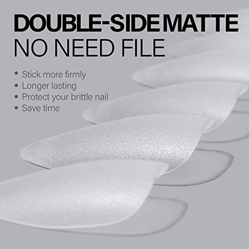 AILLSA Almond Nail Tips 450pcs Soft Full Cover Gel Nails Tips Matte Pre-shaped Press On False Extension Gelly Nail Tip for Acrylic Nails Professional, 15 Sizes Medium Nails Tip for Beginners