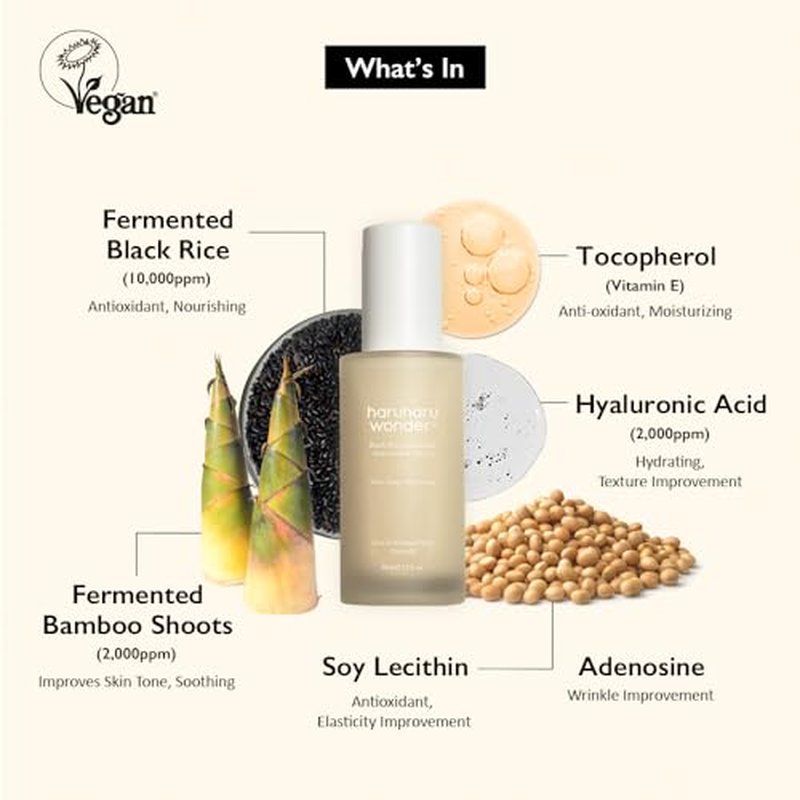 Haruharu Wonder Black Rice Hyaluronic Anti-Wrinkle Serum 1.6 fl. oz / 50 ml | Wrinkle Care, Skin Tightening