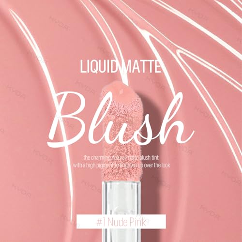 KYDA Liquid Blush, Matte Tinted for Cheeks, Lasting Dewy Finish, High Pigment Soft Creamy Blush, Blendable Lightweight Cover-Nude Pink