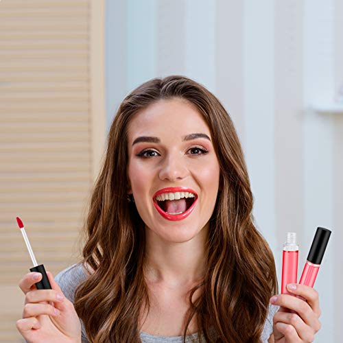 Black 10ml Empty Lip Gloss Tubes Bulk with Wands - Reusable Makeup Containers - 100 Pack