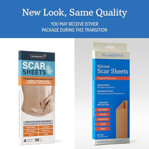 NUVADERMIS Silicone Scar Sheets & Scar Gel Kit for Post-Surgery & Acne Scars