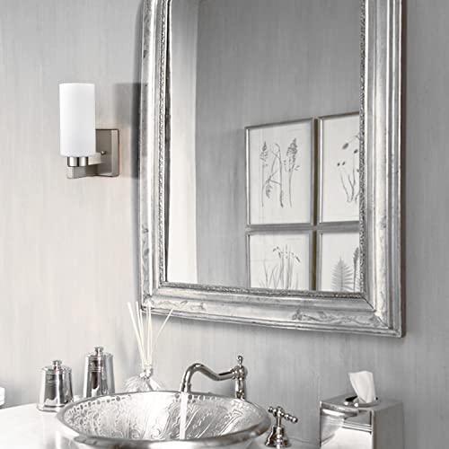 Modern Wall Sconces Set of 2 - Brushed Nickel Bathroom Vanity Lights