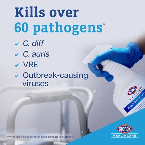 Clorox Healthcare Germicidal Bleach Spray - Kills 50+ Microorganisms in Healthcare Settings, 32 fl oz (Pack of 6)