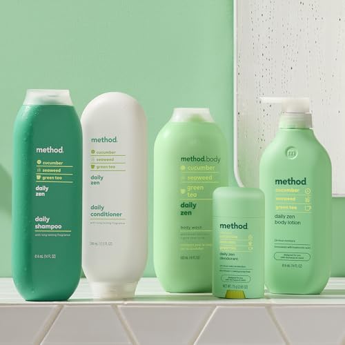 Daily Zen Hair Care Shampoo & Conditioner Set with Cucumber Seaweed Green Tea - Paraben Sulfate Free