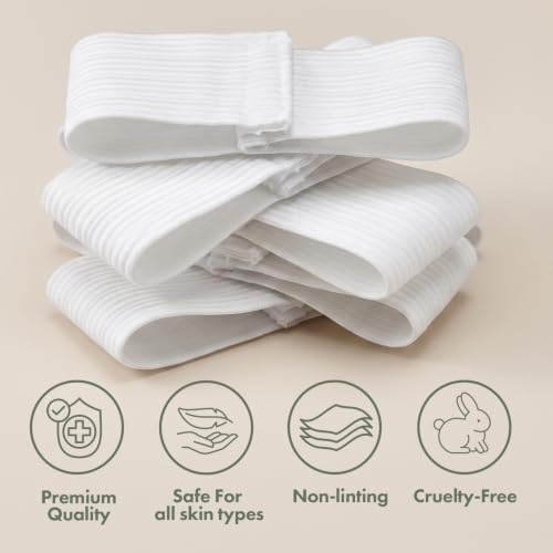Disposable Headbands for Spa & Salon Use - Cotton, 48 Count, 2.5x15 Inches