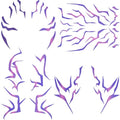 Purple Ombre Temporary Tattoos ? Realistic Waterproof Body Art for Cosplay, Halloween, and Party Makeup