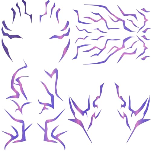 Purple Ombre Temporary Tattoos ? Realistic Waterproof Body Art for Cosplay, Halloween, and Party Makeup