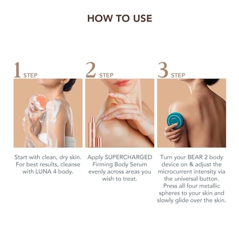 FOREO SUPERCHARGED Firming Body Serum, 3.4 fl oz - Conductive & Toning - Anti Cellulite - Antioxidant Skin Care - Anti Aging Hyaluron Serum - Body Lotion For All Skin Types