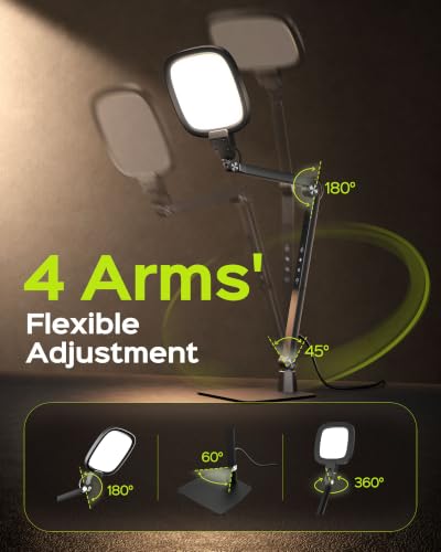 JACKYLED LED Desk Lamp for Home Office - Adjustable Bright Task & Conference Lighting