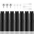 7 PCS Refillable Perfume Atomizer Bottles - Matte Black, 8ml Travel Spray Set