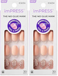 imPRESS Short Press-On Manicure Nail Kit - Pack of 2, 30 Nails, Includes Prep & Files