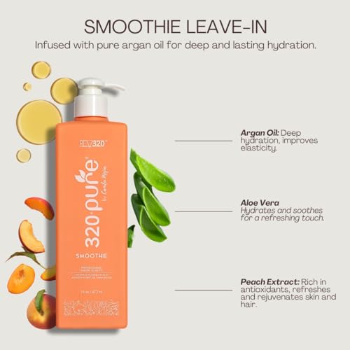320Pure Smoothie Leave-In Conditioner for Women - All Hair Types, 8oz, Detangler & Frizz Control