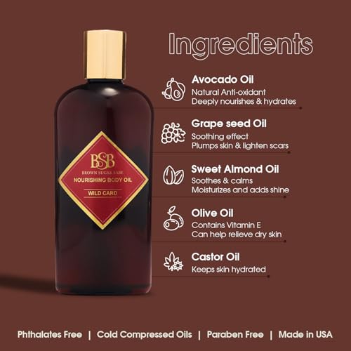 Wild Card Body Oil with Jasmine & Cedar – Paraben & Phthalate Free, USA Made, 5 Organic Carrier Oils
