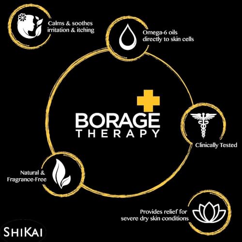 Fragrance-Free Borage Therapy Body Moisturizer 16 oz - Sensitive Skin Hydrating Lotion with Oatmeal & Shea - Pack of 1