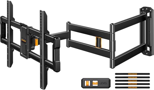 Perlegear Corner TV Wall Mount for 42-84 Inch TVs, Max 600x400mm, Long Arm, Full Motion