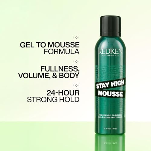 Redken Stay High Volumizing Mousse For Fine Hair - High Hold Gel to Mousse, Strong Hold for 24 Hours