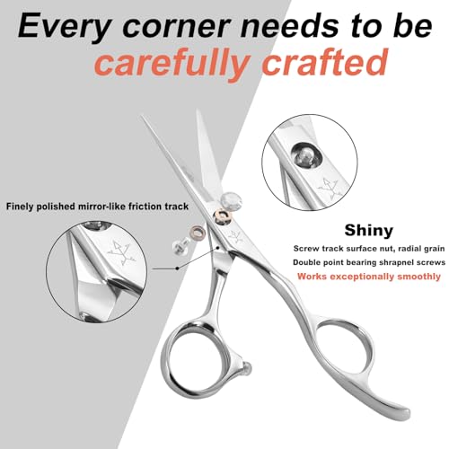 5 Inch Professional Hair Cutting Scissors - Stainless Steel Shears for Hairdressing and Salon Use