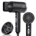 Ionic Hair Dryer with Diffuser - 1800W Lightweight Blow Dryer for Women & Men - Silver/Matte Black