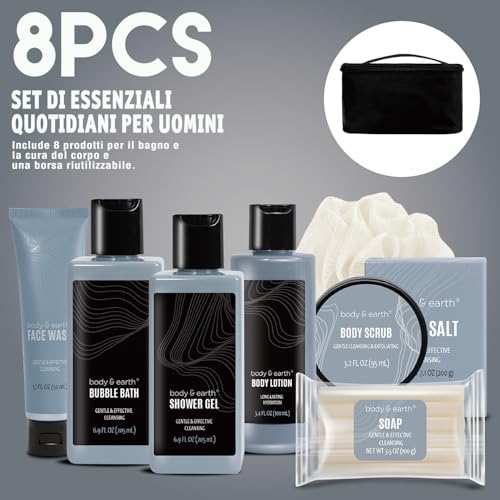 Body & Earth Leather Gifts for Men Spa Bath Sets - Leathers Variation