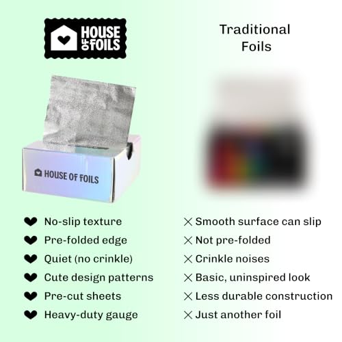 House of Shine Highlighting Hair Foils 5x11 Inches, 1000 Count - Salon-Quality, Durable & Easy-to-Use