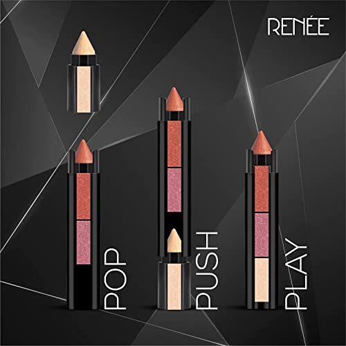 RENEE Fab 3 in 1 Eyeshadow Enriched with vitamin E, 4.5g - Adds dimension and intensity, Highly Pigmented 3 Shades in 1 Stick