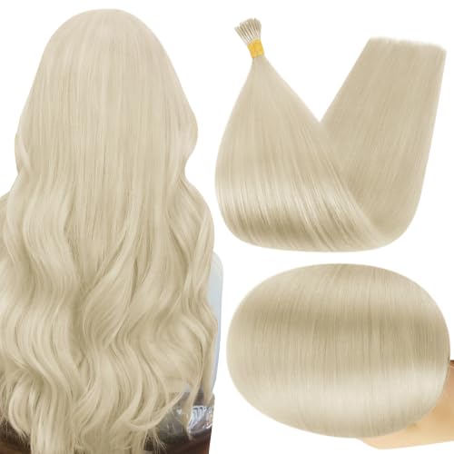 Full Shine Itip Human Hair Extensions 18 Inch Platinum Blonde - C# 60