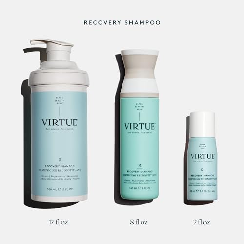 VIRTUE Recovery Sulfate-Free Shampoo with Keratin & Baobab Oil - 17 Fl Oz - Damaged & Color Safe