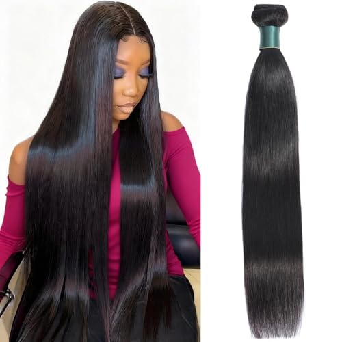 Natural Black Straight Human Hair Bundles 16 Inch - 1 Bundle Virgin Brazilian Hair