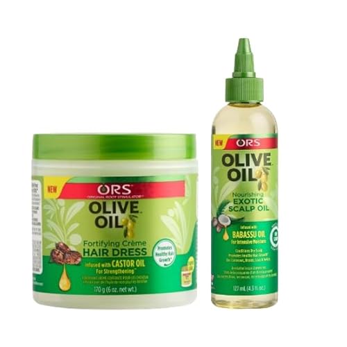 ORS Olive Oil Fortifying Crme & Exotic Scalp Oil - Unisex, All Hair Types, Coconut Scent