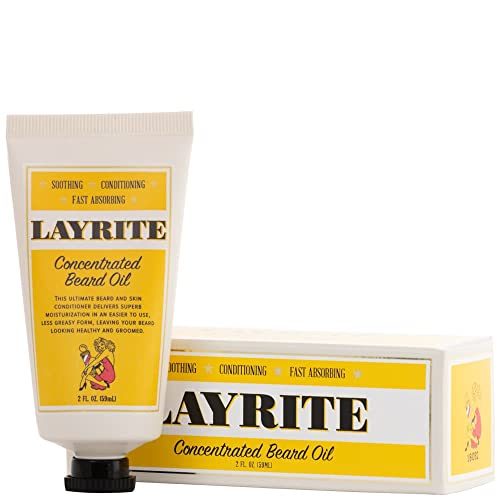 Layrite Concentrated Beard Oil 2 Fl Oz - Softens & Tames Beards, Signature Scent